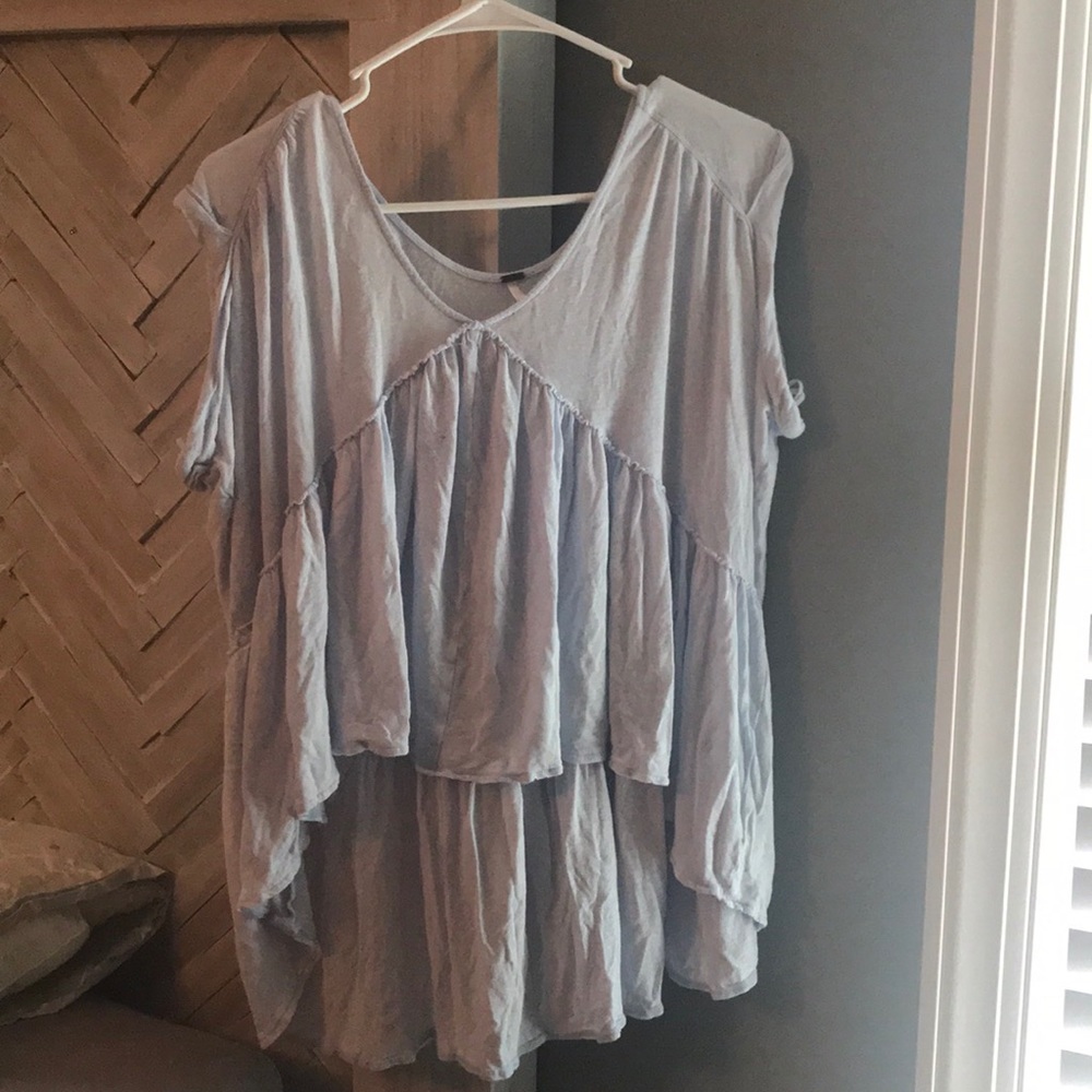 Free People Light Blue Top